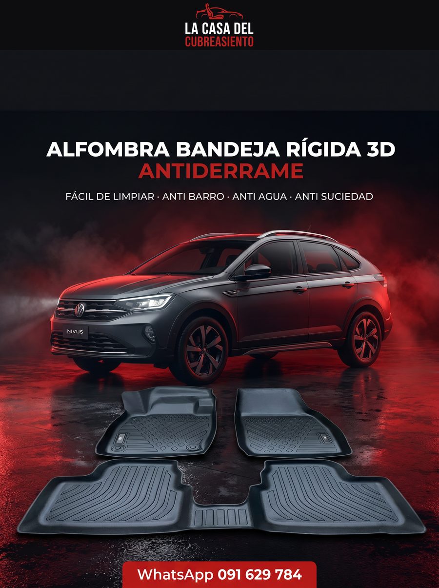 Alfombra Vw Nivus Bandeja Rigida 3d Negro
